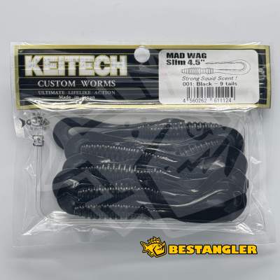 Keitech Mad Wag 4.5" Black - #001
