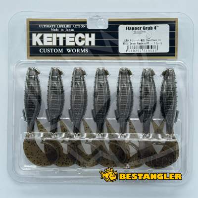 Keitech Flapper Grub 4" Green Pumpkin PP. - #101