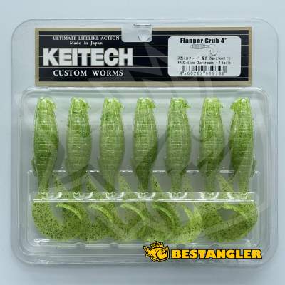 Keitech Flapper Grub 4" Lime Chartreuse - #424