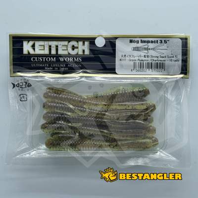Keitech Hog Impact 3.5" Green Pumpkin Chartreuse - #401