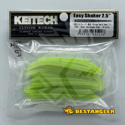 Keitech Easy Shaker 2.5" Clear Chartreuse Glow