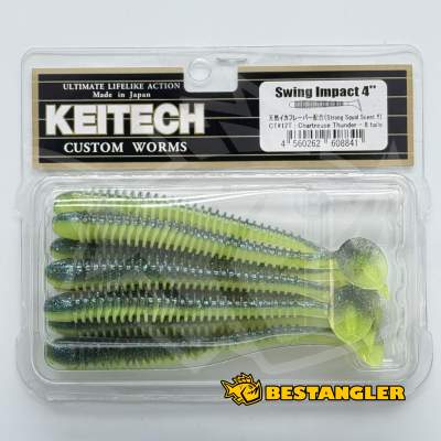 Keitech Swing Impact 4" Chartreuse Thunder - CT#12