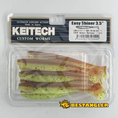 Keitech Easy Shiner 3.5" Motoroil / Chartreuse - CT#14
