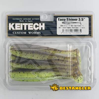 Keitech Easy Shiner 3.5" Green Pumpkin Chartreuse - #401