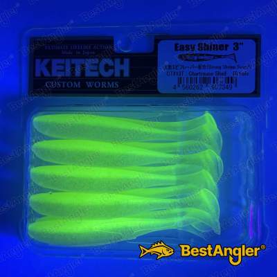 Keitech Easy Shiner 3" Chartreuse Shad - CT#13 - UV