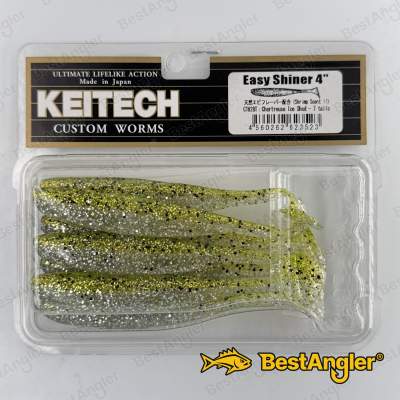 Keitech Easy Shiner 4" Chartreuse Ice Shad - CT#28