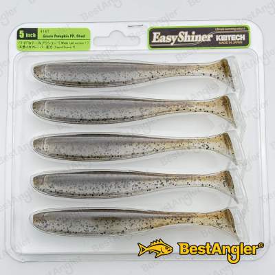 Keitech Easy Shiner 5" Green Pumpkin PP. Shad - #414