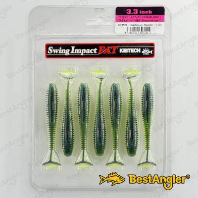 Keitech FAT Swing Impact 3.3" Chartreuse Thunder - CT#12