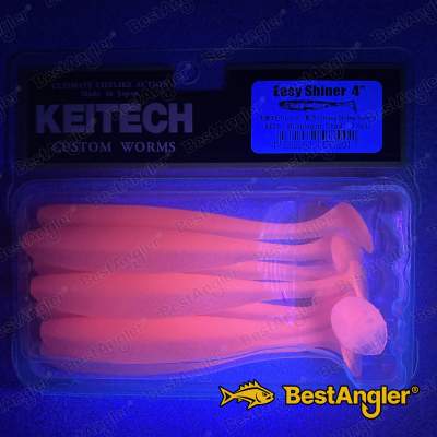Keitech Easy Shiner 4" Bubblegum Shad - #442 - UV