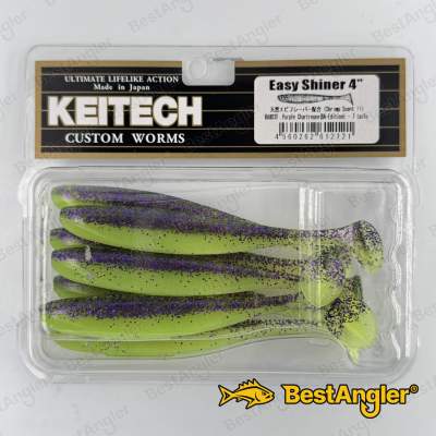 Keitech Easy Shiner 4" Purple Chartreuse - BA#03