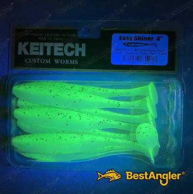 Keitech Easy Shiner 4" Chartreuse Pepper Shad - CT#30 - UV