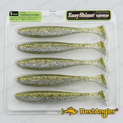 Keitech Easy Shiner 5" Chartreuse Ice Shad - CT#28
