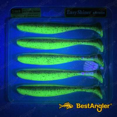 Keitech Easy Shiner 5" Green Pumpkin Chartreuse - #401 - UV