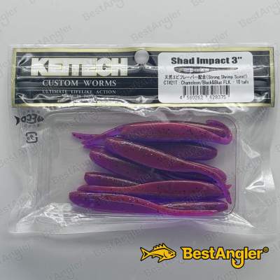 Keitech Shad Impact 3" Chameleon / Black & Blue FLK - CT#21