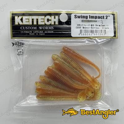 Keitech Swing Impact 2" Motoroil / Chartreuse - CT#14