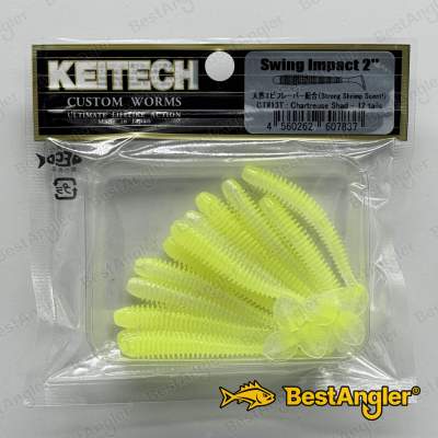 Keitech Swing Impact 2" Chartreuse Shad - CT#13