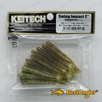 Keitech Swing Impact 2" Green Pumpkin Chartreuse - #401