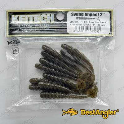 Keitech Swing Impact 2" Green Pumpkin PP. - #101