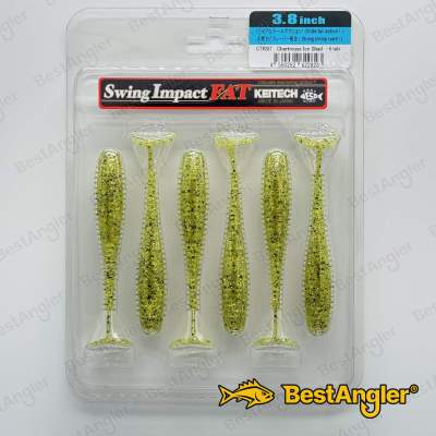 Keitech FAT Swing Impact 3.8" Chartreuse Ice Shad - CT#28