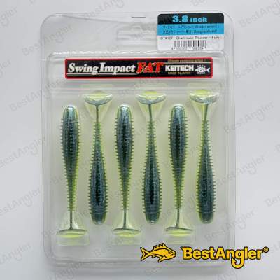 Keitech FAT Swing Impact 3.8" Chartreuse Thunder - CT#12
