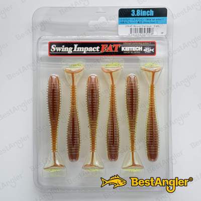 Keitech FAT Swing Impact 3.8" Motoroil / Chartreuse - CT#14