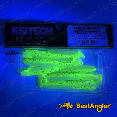 Keitech Easy Shiner 3" Chartreuse Pepper Shad - CT#30 - UV