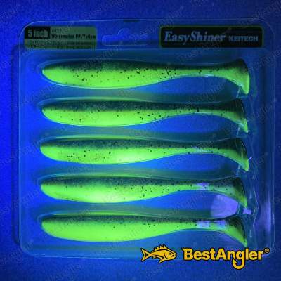 Keitech Easy Shiner 5" Watermelon PP. / Yellow - #447 - UV