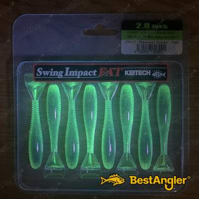 Keitech FAT Swing Impact 2.8" Chartreuse Thunder - CT#12 - UV1