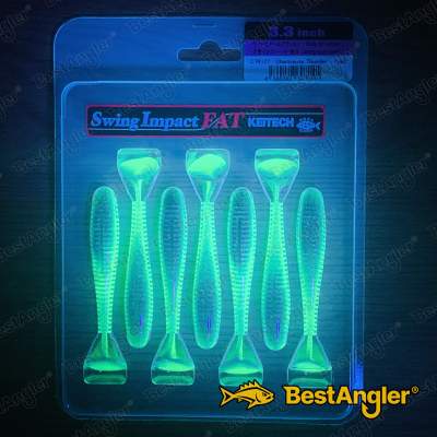 Keitech FAT Swing Impact 3.3" Chartreuse Thunder - CT#12 - UV