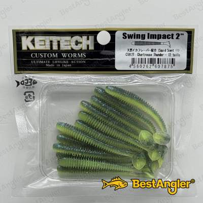 Keitech Swing Impact 2" Chartreuse Thunder - CT#12