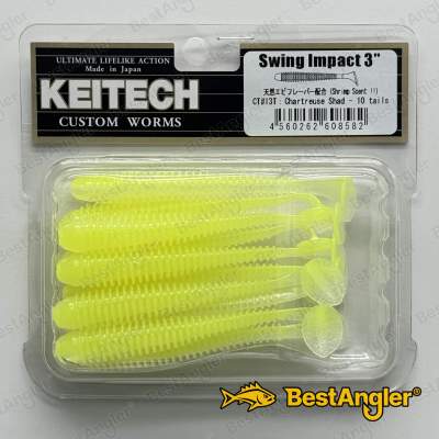 Keitech Swing Impact 3" Chartreuse Shad - CT#13