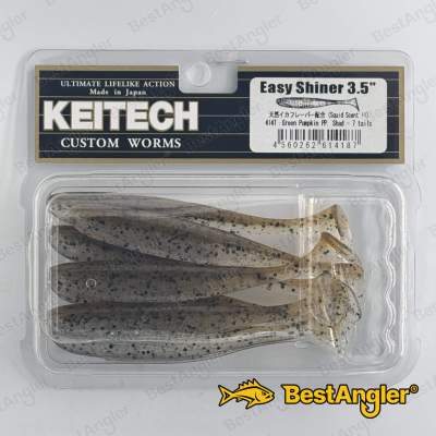Keitech Easy Shiner 3.5" Green Pumpkin PP. Shad - #414