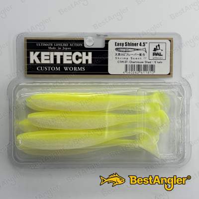Keitech Easy Shiner 4.5" Chartreuse Shad - CT#13