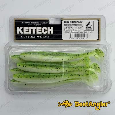 Keitech Easy Shiner 4.5" Chartreuse Pepper Shad - CT#30