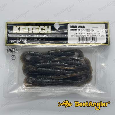 Keitech Mad Wag 3.5" Green Pumpkin PP. Blue - #207
