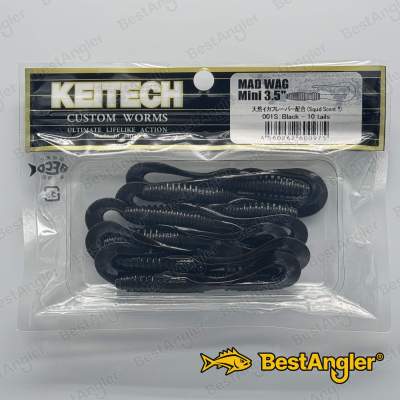 Keitech Mad Wag 3.5" Negro - #001