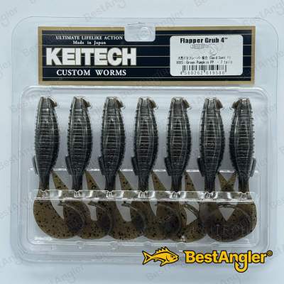 Keitech Flapper Grub 4" Green Pumpkin PP. - #101