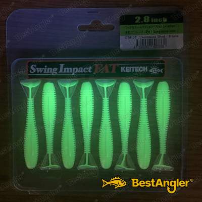 Keitech FAT Swing Impact 2.8" Chartreuse Shad - CT#13 - UV