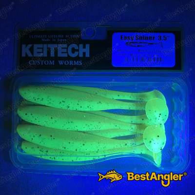 Keitech Easy Shiner 3.5" Motoroil / Chartreuse - CT#14 - UV