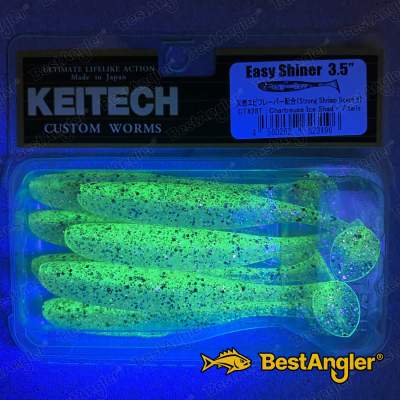 Keitech Easy Shiner 3.5" Chartreuse Ice Shad - CT#28 - UV