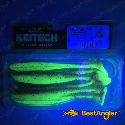 Keitech Easy Shiner 4.5" Green Pumpkin Chartreuse - #401 - UV