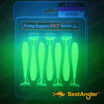 Keitech FAT Swing Impact 3.3" Chartreuse Shad - CT#13 - UV