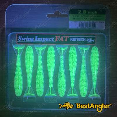 Keitech FAT Swing Impact 2.8" Chartreuse Ice Shad - CT#28 - UV