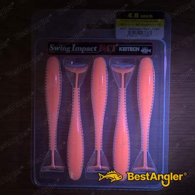 Keitech FAT Swing Impact 4.8" Bubblegum Shad - #442 - UV1