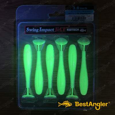 Keitech FAT Swing Impact 3.8" Chartreuse Shad - CT#13 - UV1