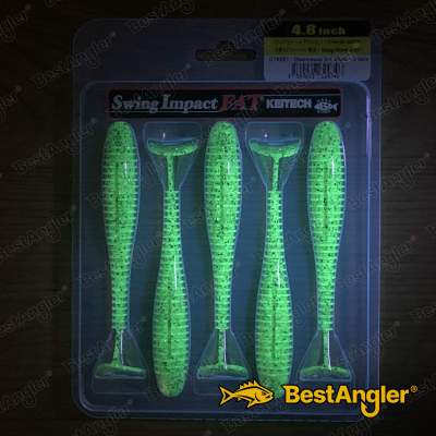 Keitech FAT Swing Impact 4.8" Chartreuse Ice Shad - CT#28 - UV