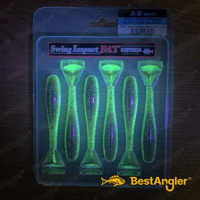 Keitech FAT Swing Impact 3.8" Green Pumpkin Chartreuse - #401 - UV1