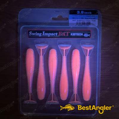 Keitech FAT Swing Impact 3.8" Bubblegum Shad - #442 - UV