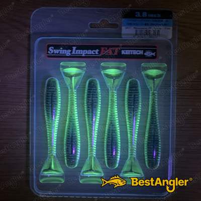 Keitech FAT Swing Impact 3.8" Watermelon PP. / Yellow - #447 - UV1