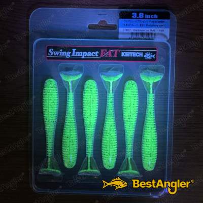 Keitech FAT Swing Impact 3.8" Chartreuse Ice Shad - CT#28 - UV1